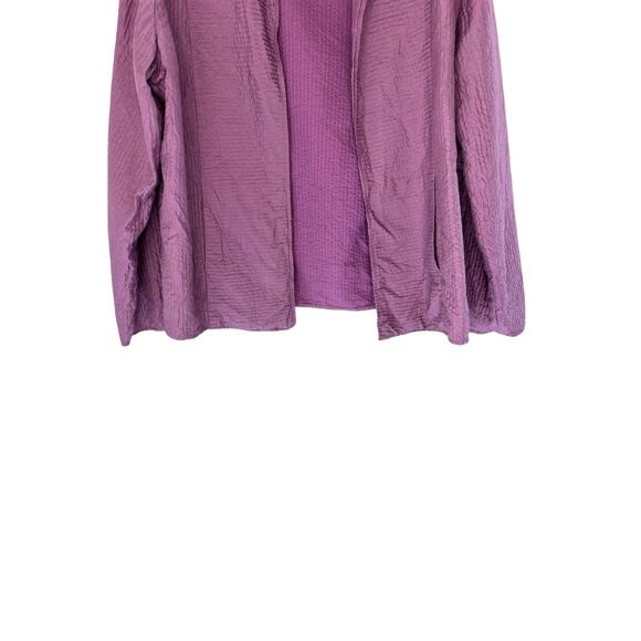 Eileen Fisher Blazer Purple Open Lightweight Silk Stitched Relaxed Mature Sie XL - Picture 5 of 11